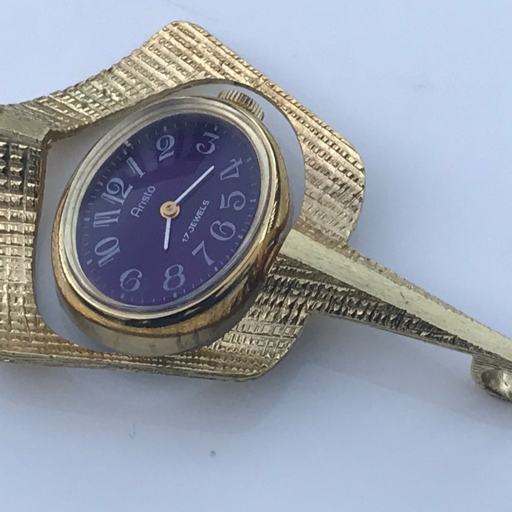 Vintage ARISTO Gold Women Necklace Pendant 17Jewel - Picture 6 of 8